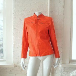 Vintage Stephen Sprouse Orange Moto Jacket